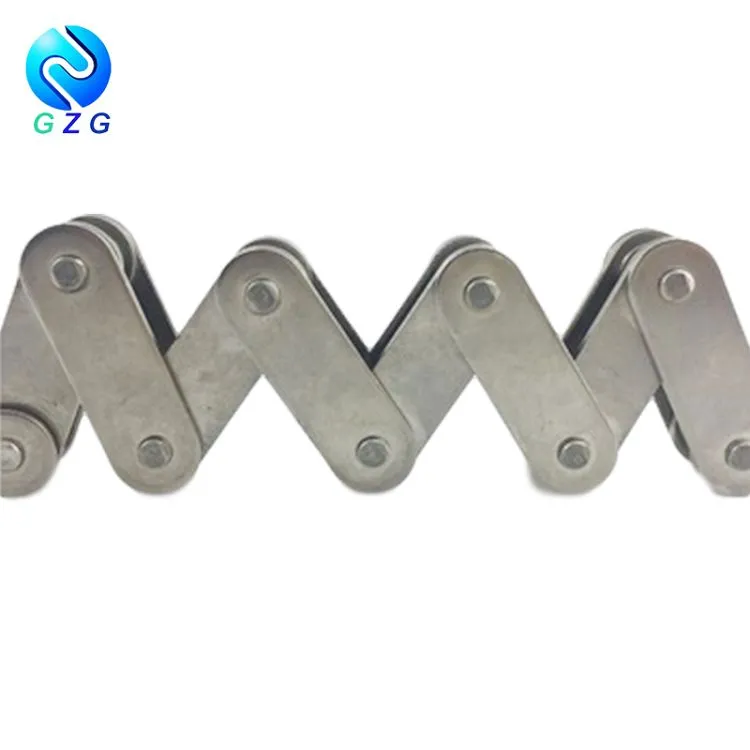 A serijos dvigubo žingsnio tiesios šoninės plokštės konvejerio grandinė